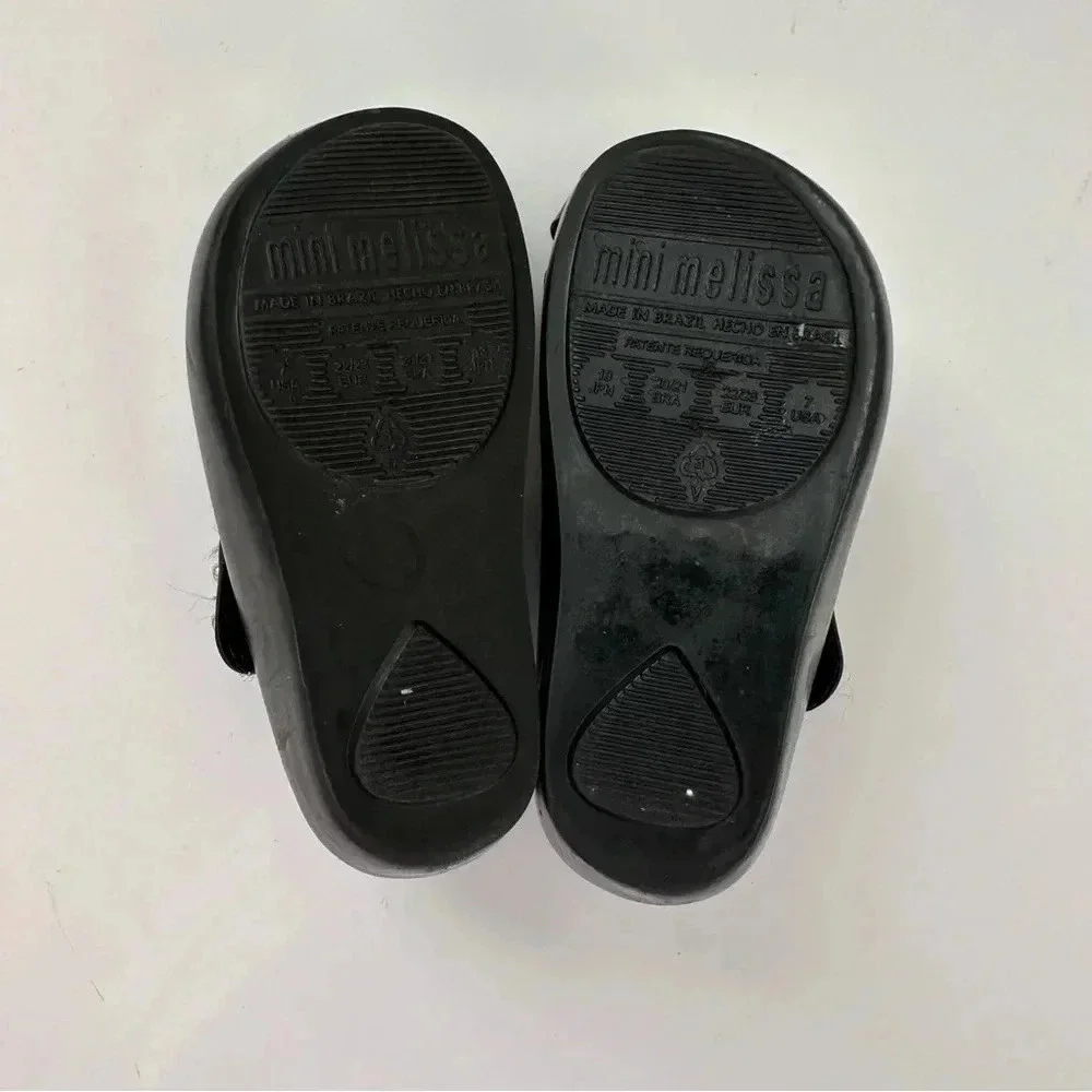 Mini Melissa toddler peep toe shoes size‎ 7 black bow
